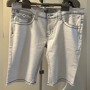 White Stretch Denim Women’s Shorts